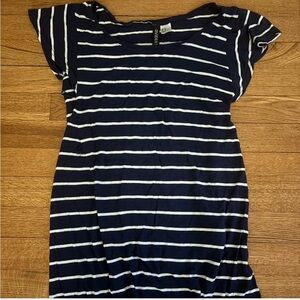 H&M Divided Navy and White Striped Long Shirt